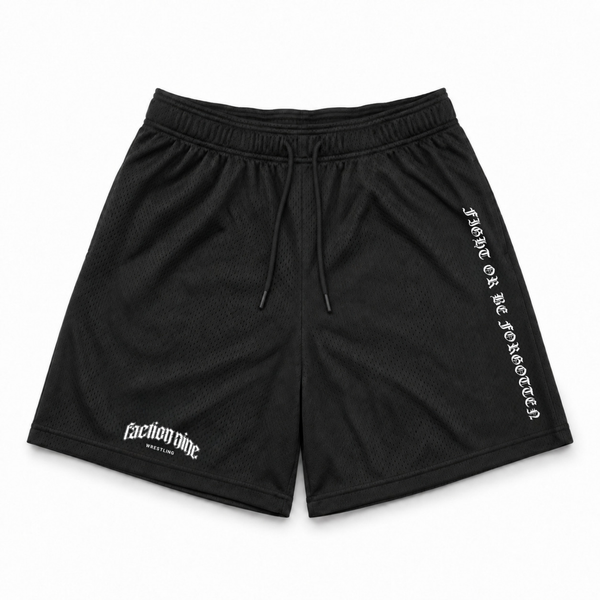 Slogan Mesh Shorts (BLACK)