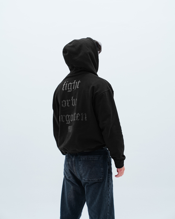 "Fight or Be Forgotten" Slogan Hoodie