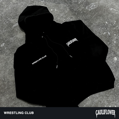 "Powered By Grit" Wrestling Club Hoodie - BLACK