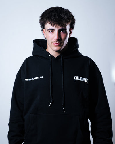 "Powered By Grit" Wrestling Club Hoodie - BLACK