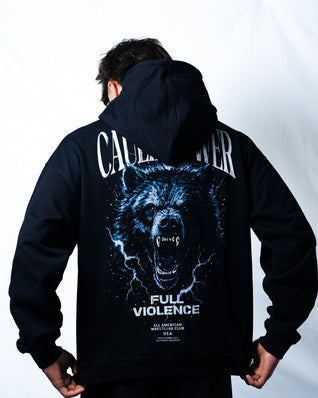 "FULL VIOLENCE" Hoodie- BLACK
