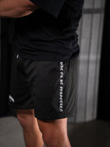 Slogan Mesh Shorts (BLACK)